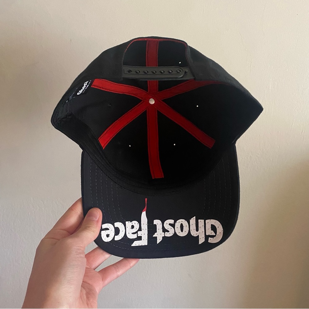 Black Ghost Face Snap Back Baseball Cap - image 2